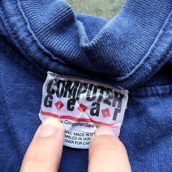 Vintage 90s Computer Gear Tech T-shirt Smiley - Picture 3 of 5